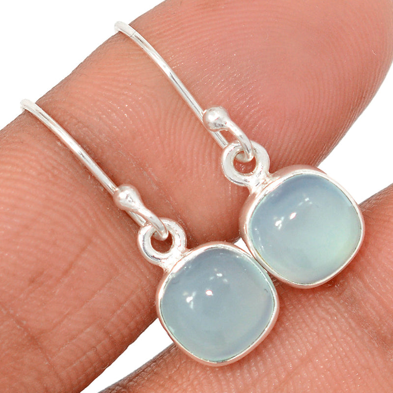1.1" Aqua Chalcedony Earrings - AQCE161