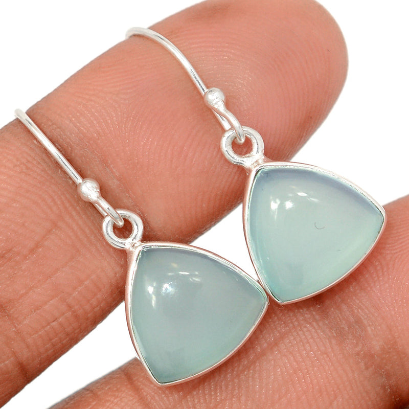 1.2" Aqua Chalcedony Earrings - AQCE162