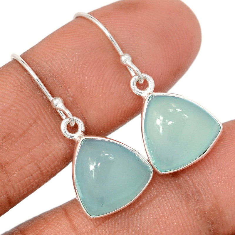 1.2" Aqua Chalcedony Earrings - AQCE163