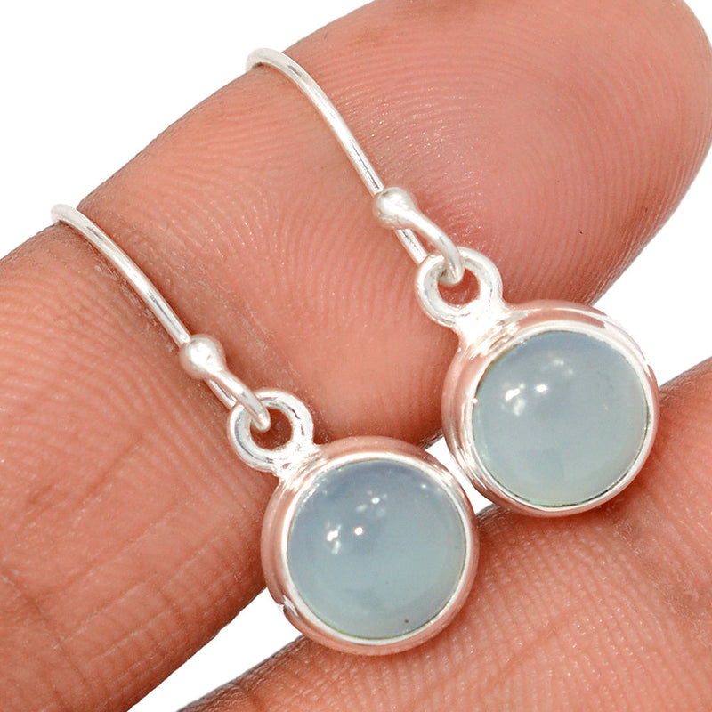 1.1" Aqua Chalcedony Earrings - AQCE166