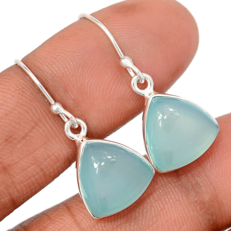 1.2" Aqua Chalcedony Earrings - AQCE171