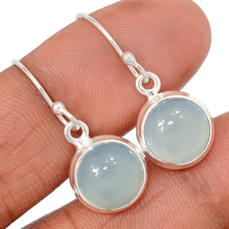 1.2" Aqua Chalcedony Earrings - AQCE172