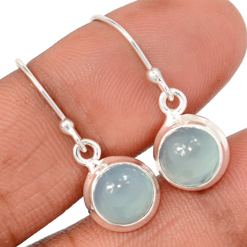1.1" Aqua Chalcedony Earrings - AQCE182