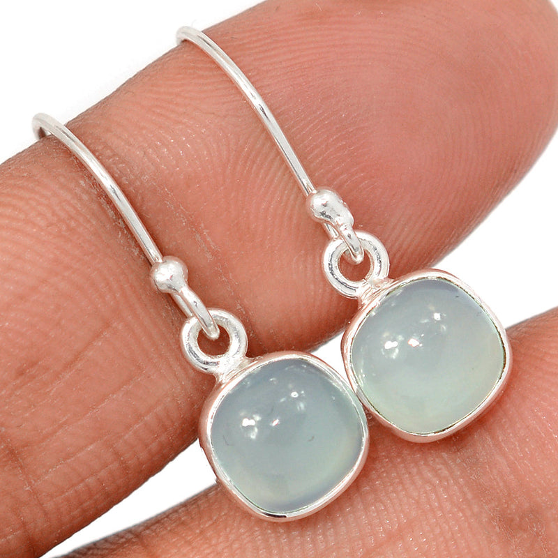 1.1" Aqua Chalcedony Earrings - AQCE186