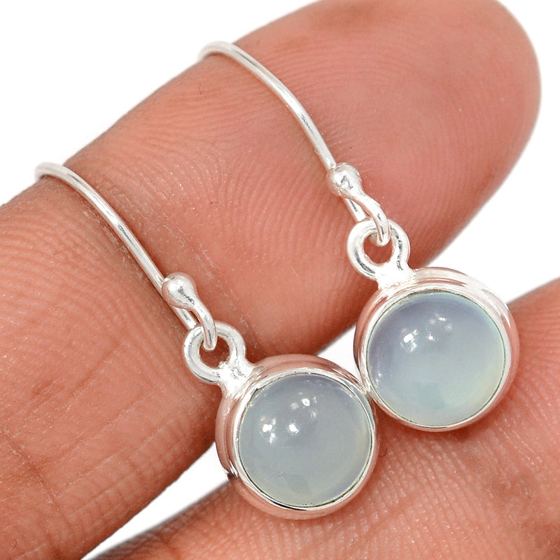 1.1" Aqua Chalcedony Earrings - AQCE194