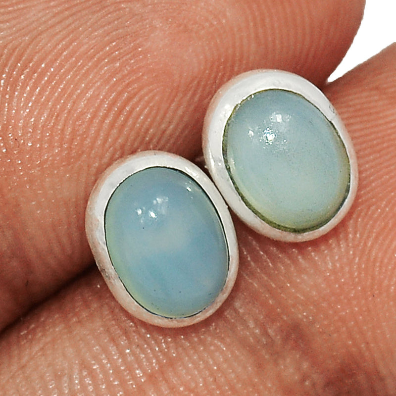 Aqua Chalcedony Studs - AQCS36