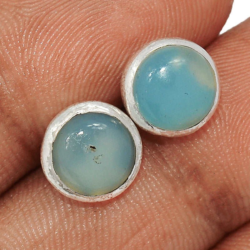 Aqua Chalcedony Studs - AQCS37