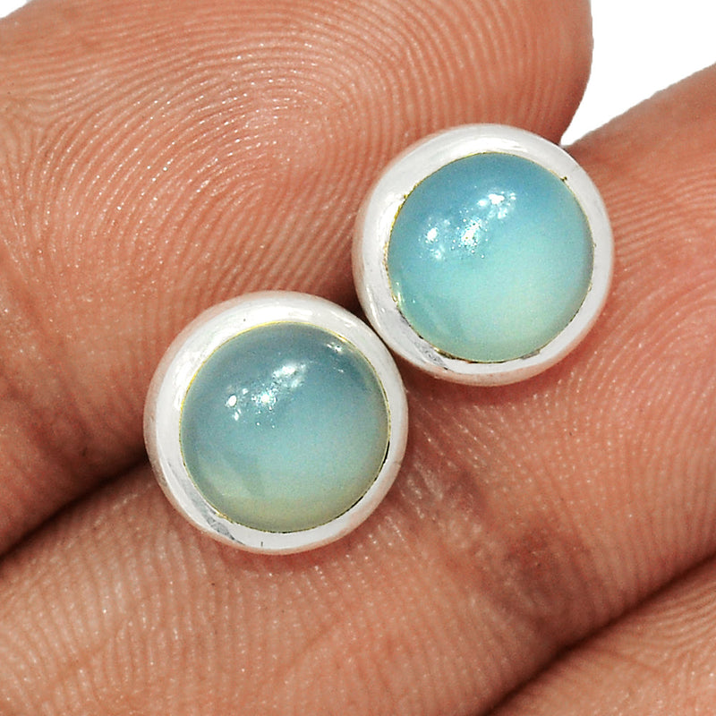 Aqua Chalcedony Studs - AQCS38