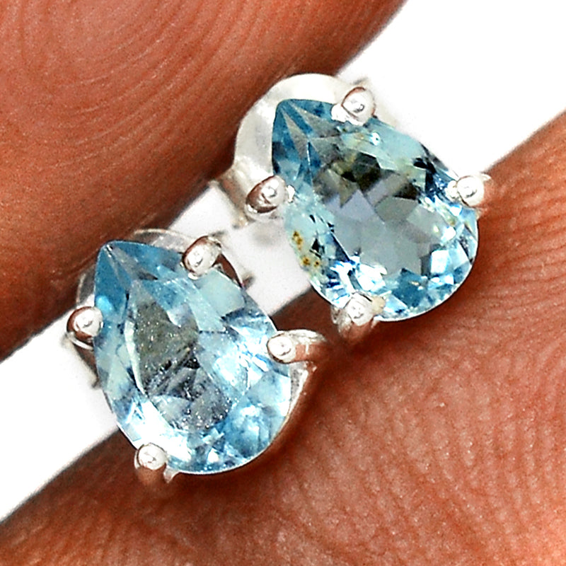 Claw - Aquamarine Faceted Studs - AQFS66