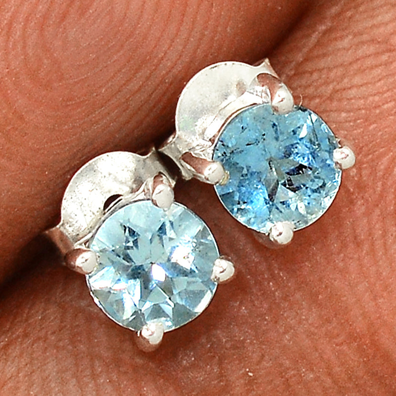 Claw - Aquamarine Faceted Studs - AQFS71