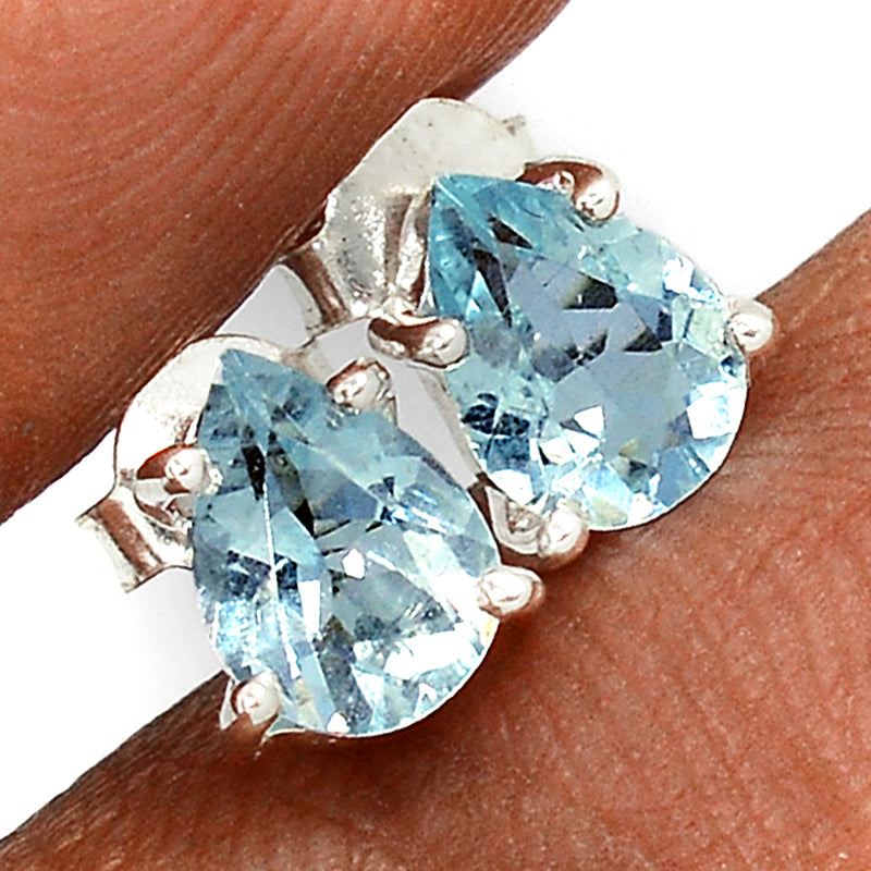 Claw - Aquamarine Faceted Studs - AQFS79