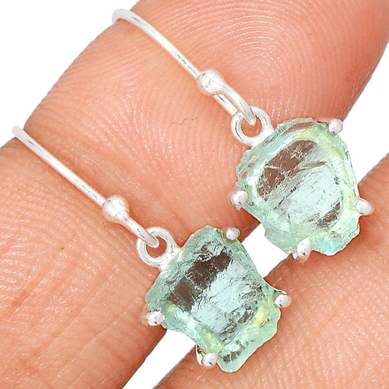 1" Claw - Aquamarine Rough Earrings - AQRE475