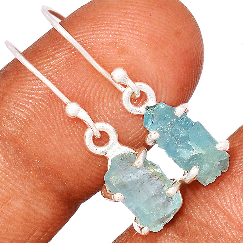 1" Claw - Aquamarine Rough Earrings - AQRE488