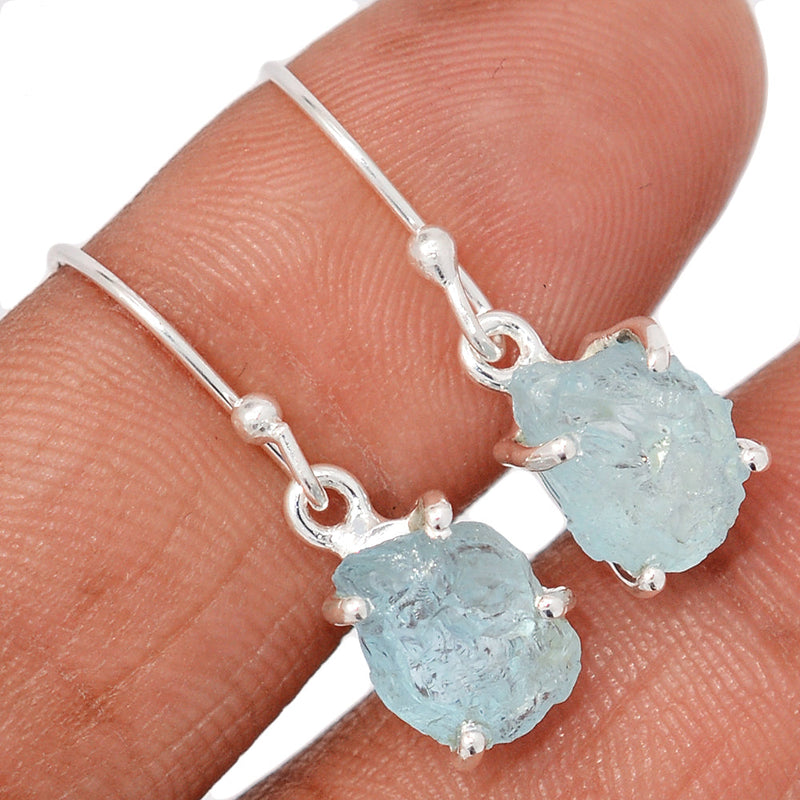 1" Claw - Aquamarine Rough Earrings - AQRE490