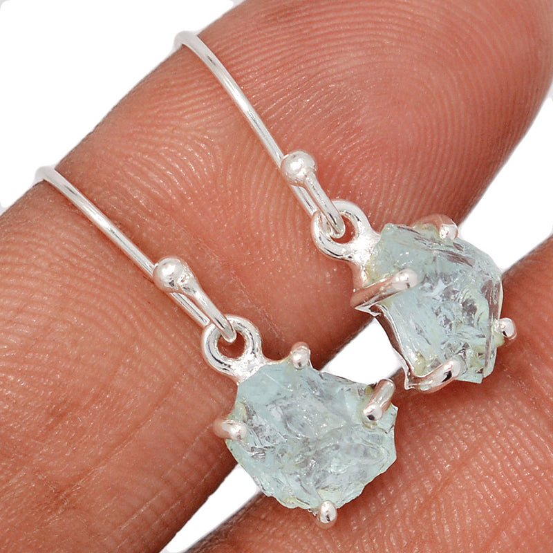 1" Claw - Aquamarine Rough Earrings - AQRE491