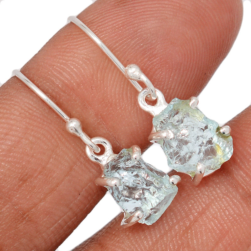 1.1" Claw - Aquamarine Rough Earrings - AQRE492