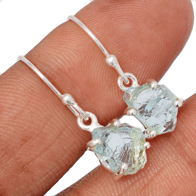 1" Claw - Aquamarine Rough Earrings - AQRE494