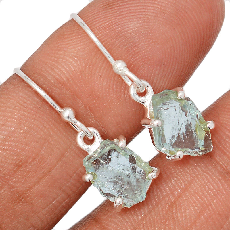 1" Claw - Aquamarine Rough Earrings - AQRE495
