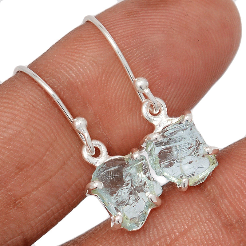 1" Claw - Aquamarine Rough Earrings - AQRE496