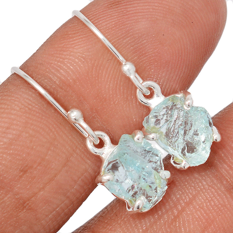 1" Claw - Aquamarine Rough Earrings - AQRE497