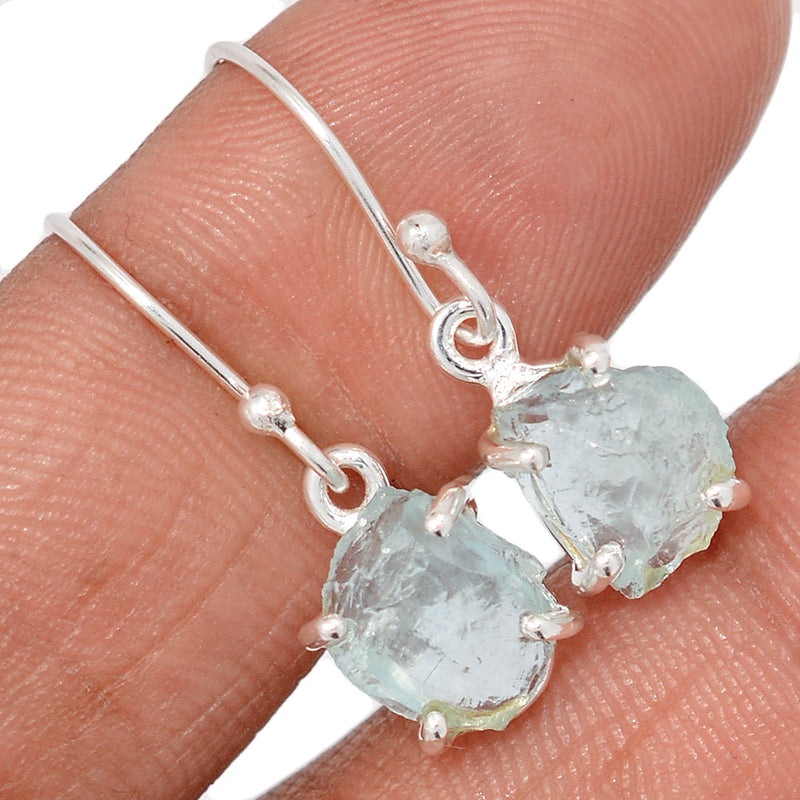 1" Claw - Aquamarine Rough Earrings - AQRE499