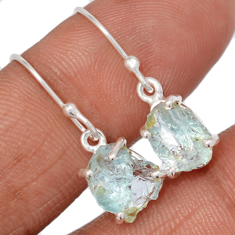 1.1" Claw - Aquamarine Rough Earrings - AQRE502