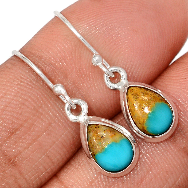 1.1" Number 8 Mine Turquoise Earrings - ATQE17