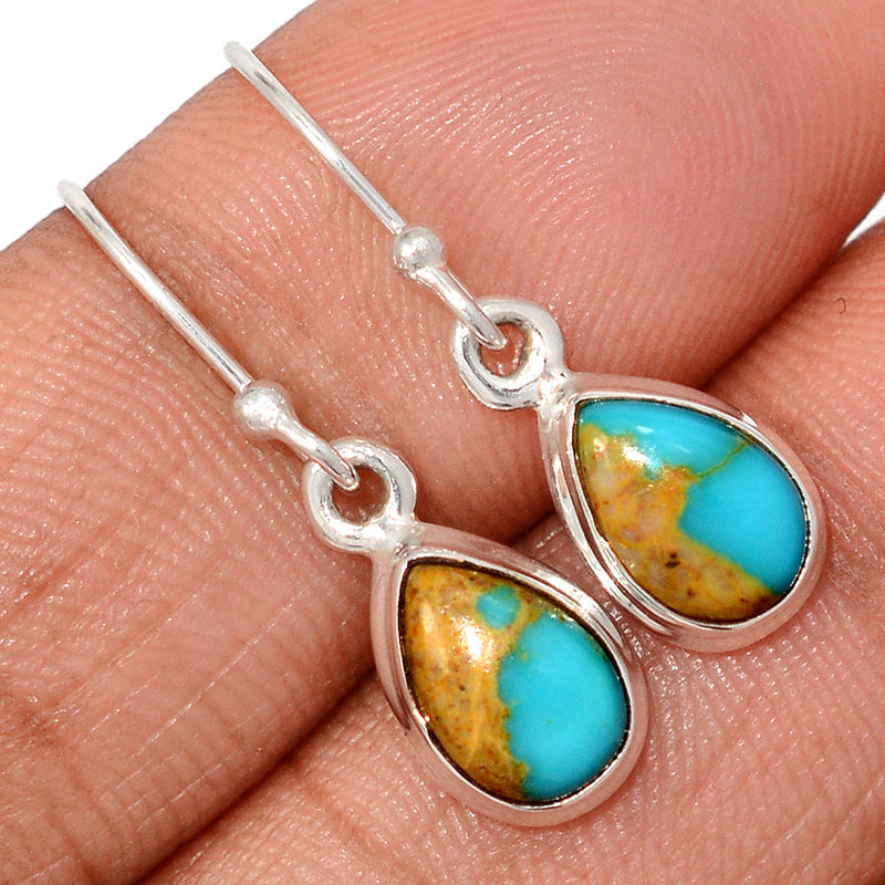 1.1" Number 8 Mine Turquoise Earrings - ATQE18