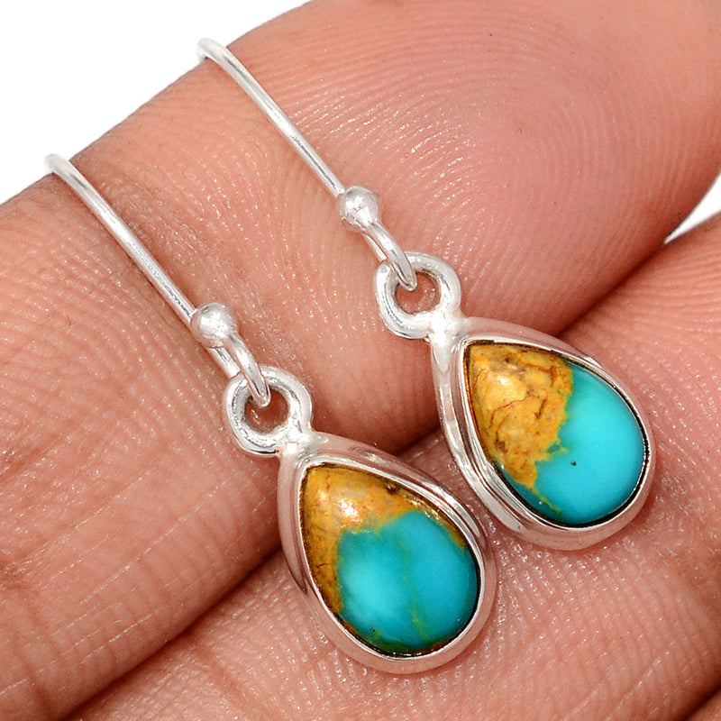 1.1" Number 8 Mine Turquoise Earrings - ATQE22