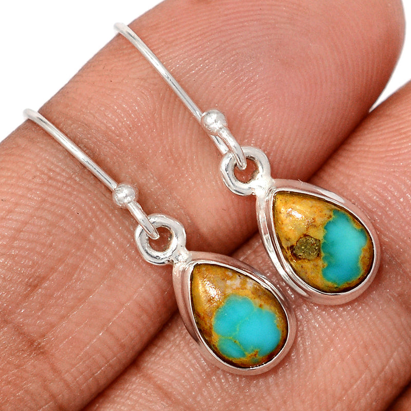 1.1" Number 8 Mine Turquoise Earrings - ATQE27