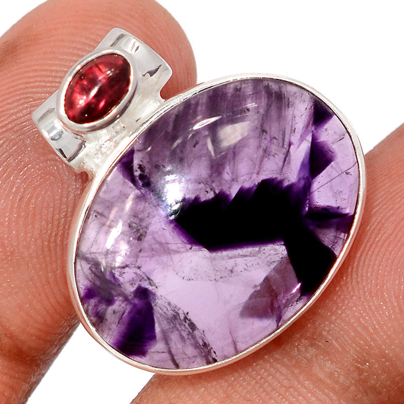 1" Atomic Amethyst Star & Garnet Cabochon Pendants - ATSP656