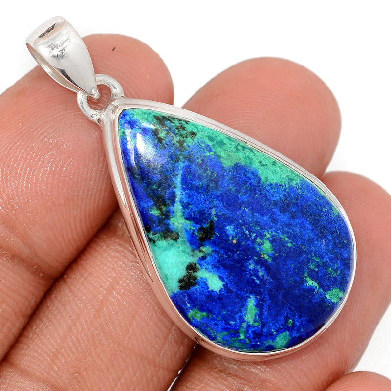 1.7" Azurite In Malachite Pendants - AZUP806