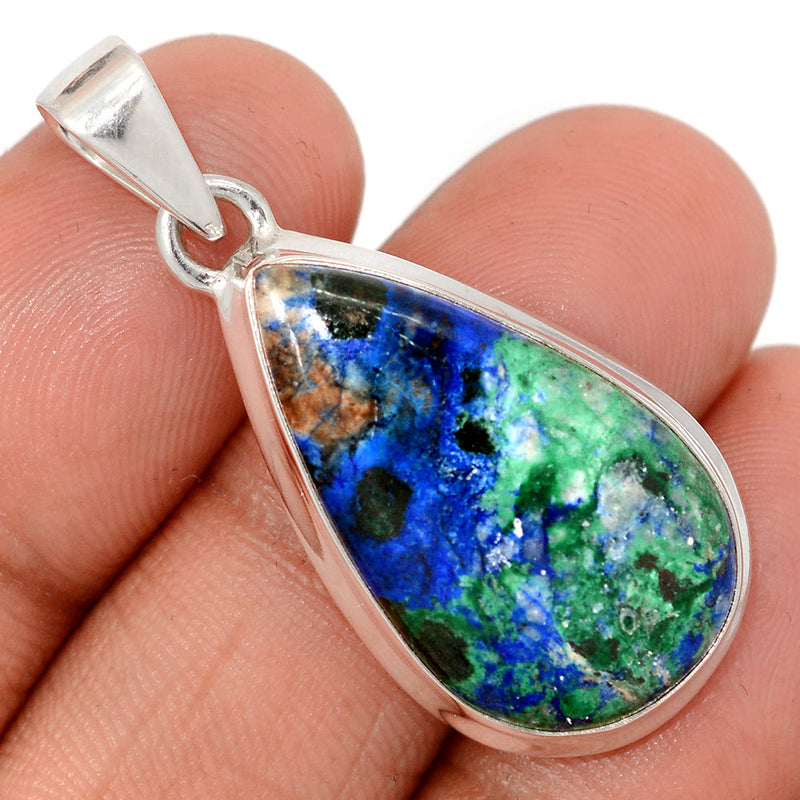 1.6" Azurite In Malachite Pendants - AZUP845
