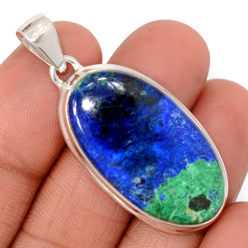 1.8" Azurite In Malachite Pendants - AZUP875