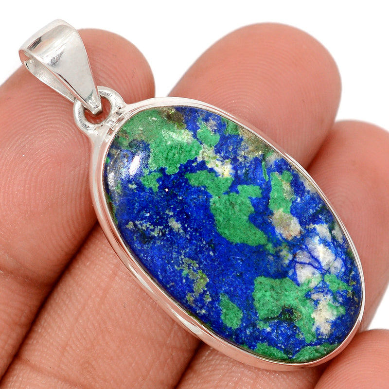 1.7" Azurite In Malachite Pendants - AZUP877