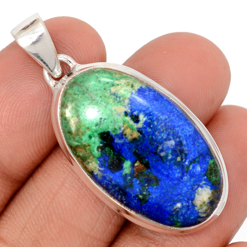1.7" Azurite In Malachite Pendants - AZUP895