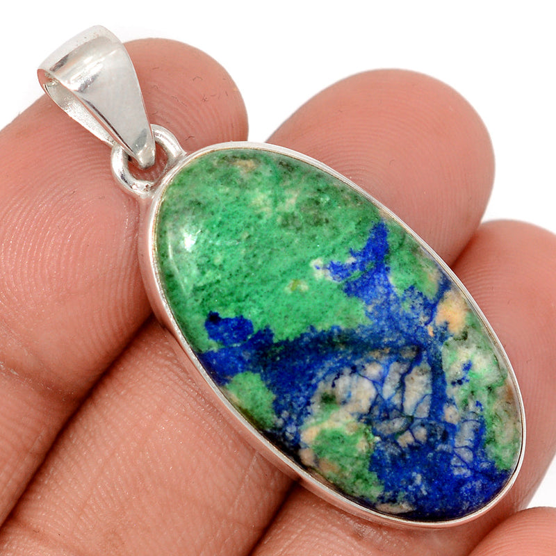 1.7" Azurite In Malachite Pendants - AZUP907