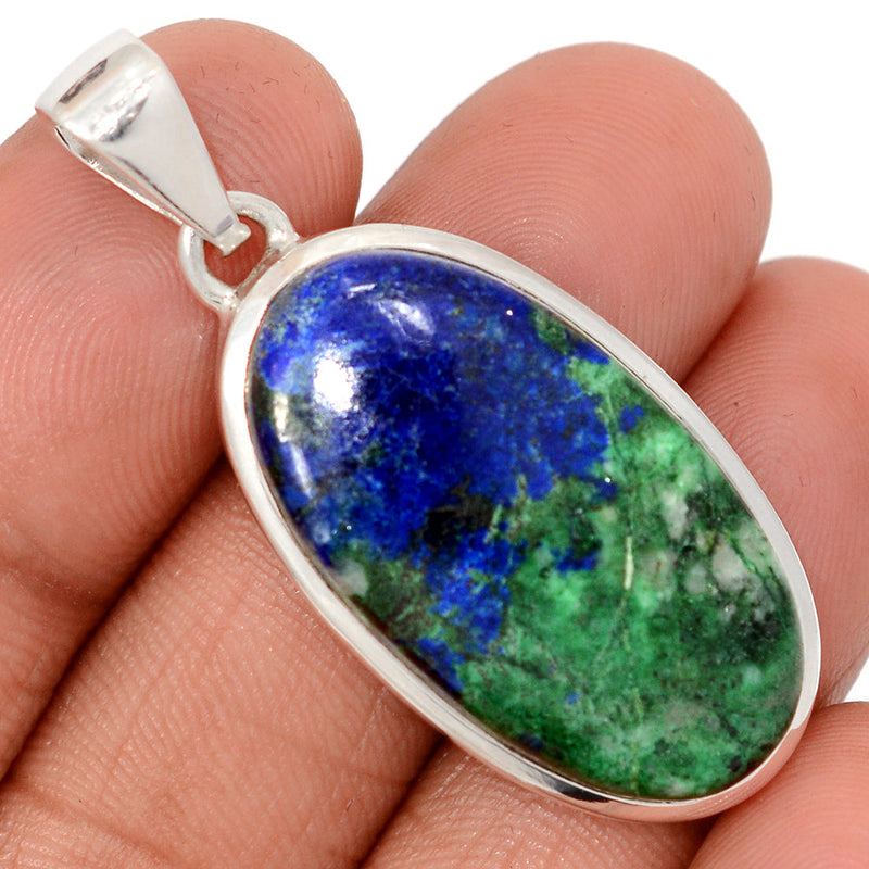 1.7" Azurite In Malachite Pendants - AZUP918