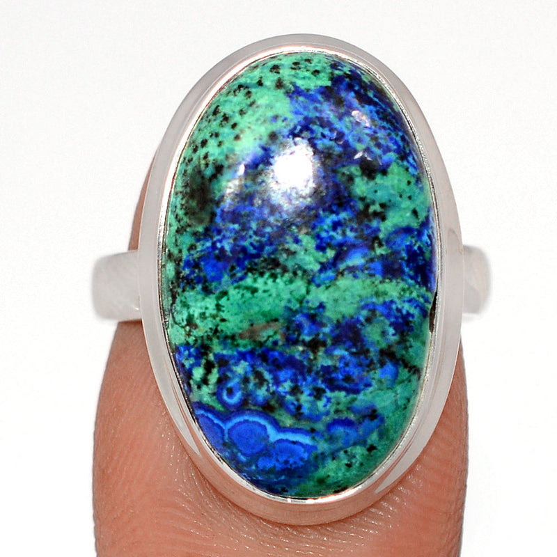 Azurite In Malachite Ring - AZUR289