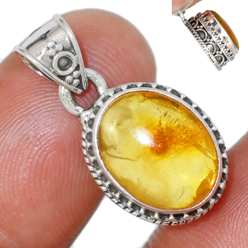 1" Fine Filigree - Baltic Amber Pendants - BAMP1097