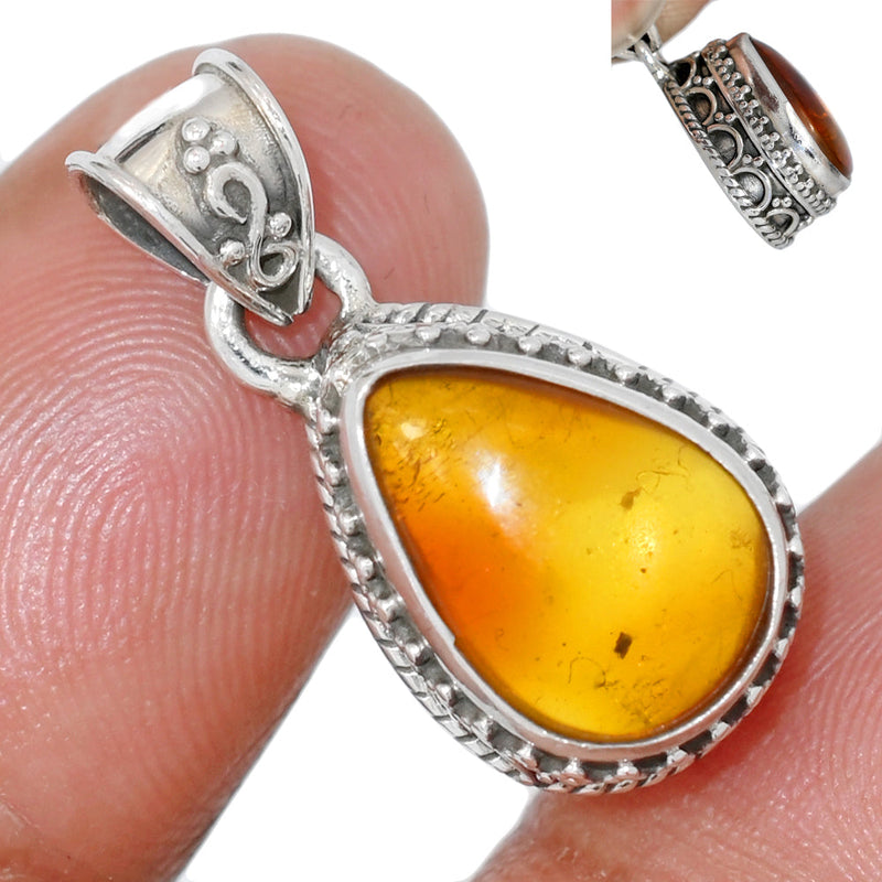 1" Fine Filigree - Baltic Amber Pendants - BAMP1098
