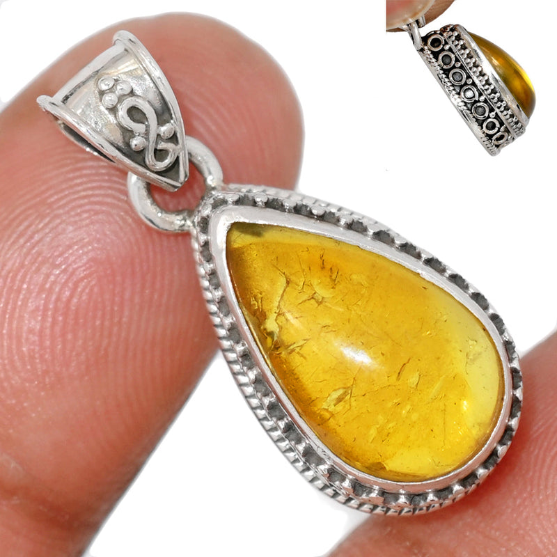 1.2" Fine Filigree - Baltic Amber Pendants - BAMP1099