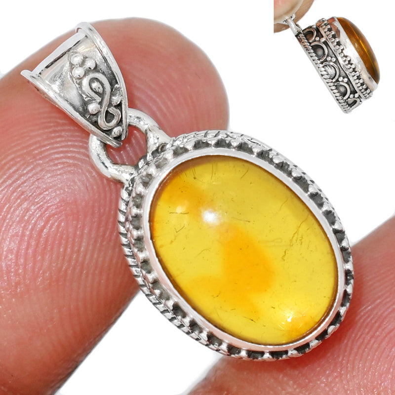 1.1" Fine Filigree - Baltic Amber Pendants - BAMP1100
