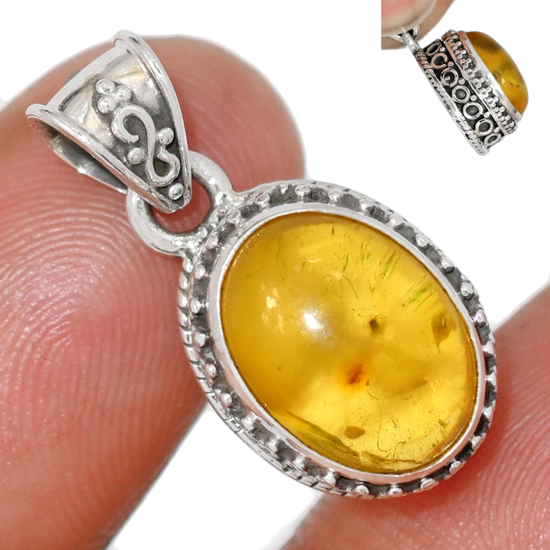 1" Fine Filigree - Baltic Amber Pendants - BAMP1102