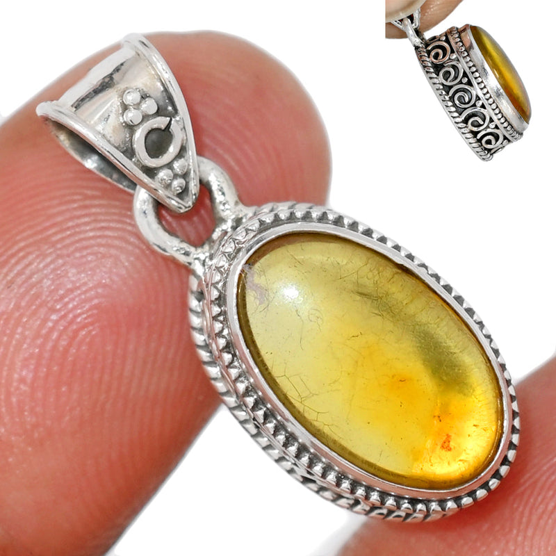 1.1" Fine Filigree - Baltic Amber Pendants - BAMP1103