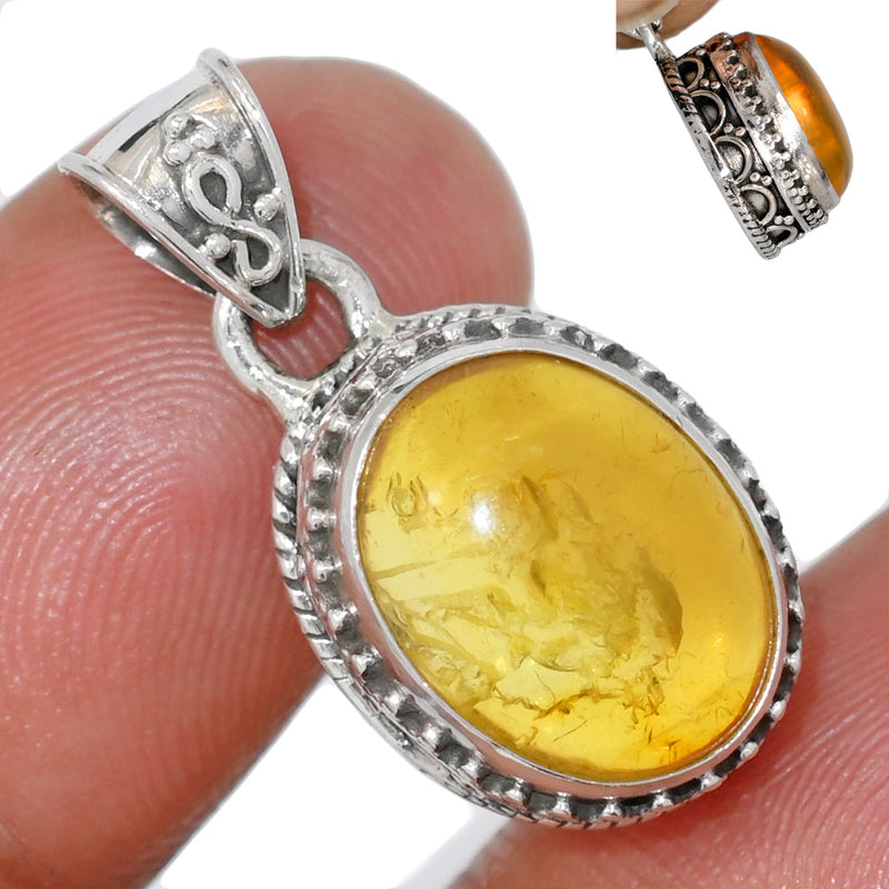 1.1" Fine Filigree - Baltic Amber Pendants - BAMP1106