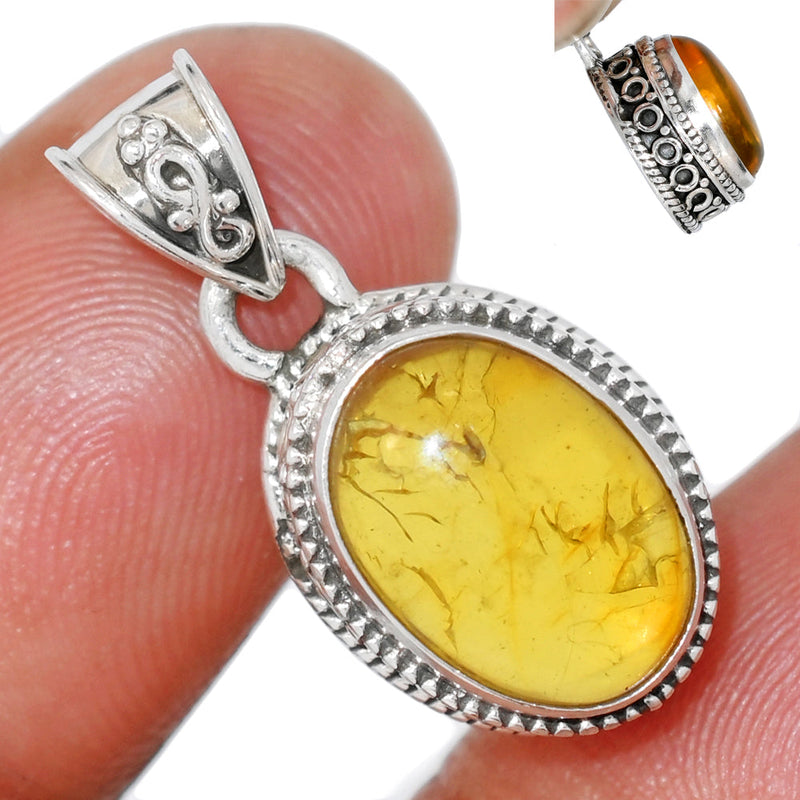 1" Fine Filigree - Baltic Amber Pendants - BAMP1107