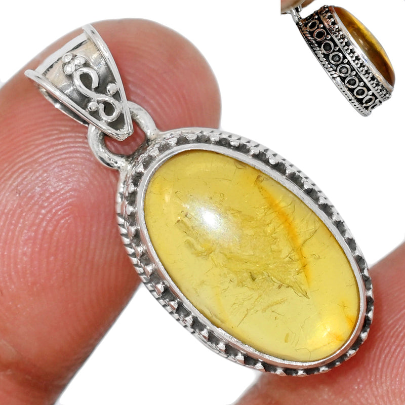 1.2" Fine Filigree - Baltic Amber Pendants - BAMP1108