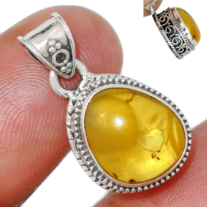 1" Fine Filigree - Baltic Amber Pendants - BAMP1109