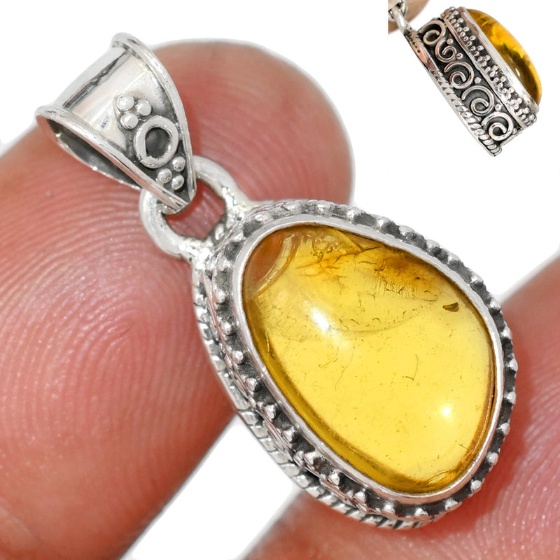 1.1" Fine Filigree - Baltic Amber Pendants - BAMP1113